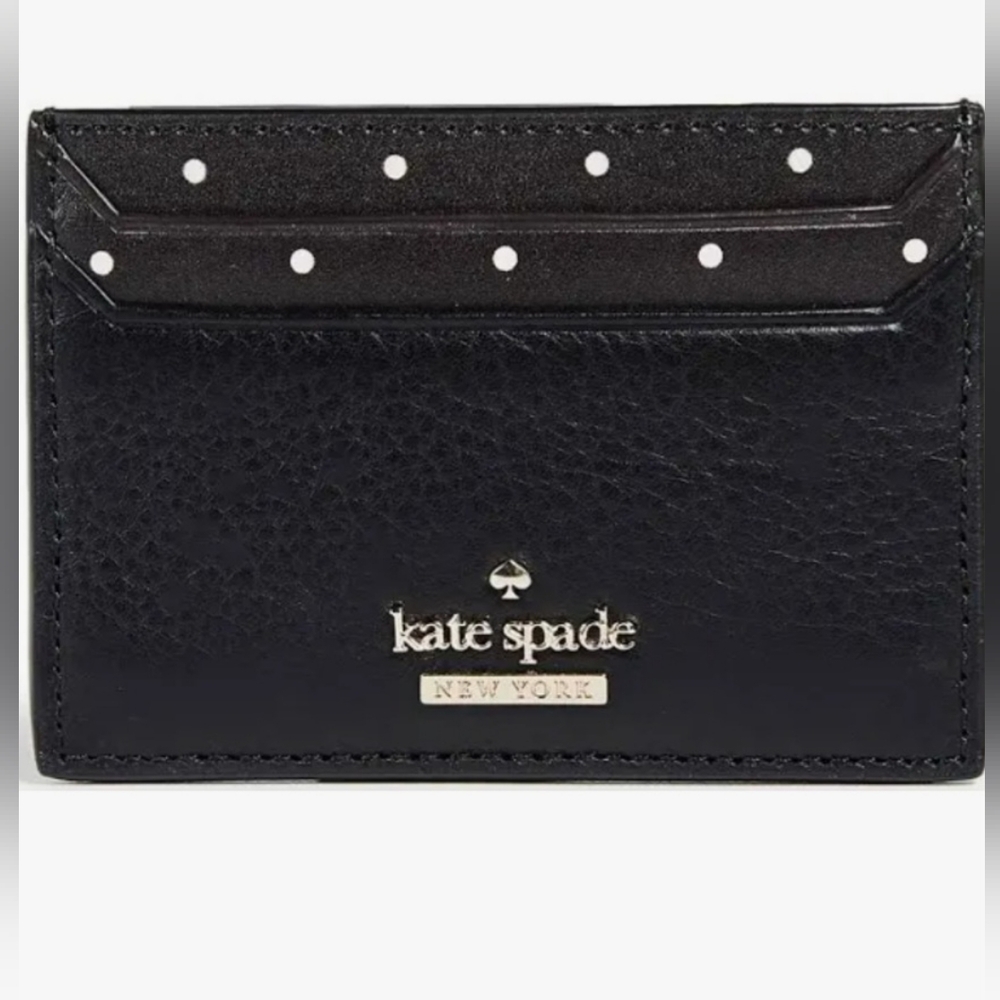 KATE SPADE BLAKE STREET DOT LYNLEIGH CREDIT CARD/CASH CASE. LEATHER
